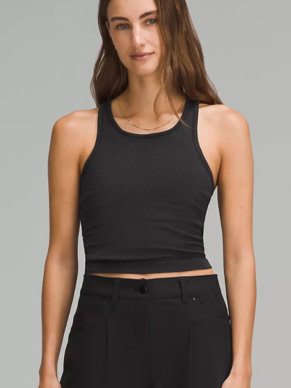 Lululemon Ebb to Street Crop Tank BLACK Size 10